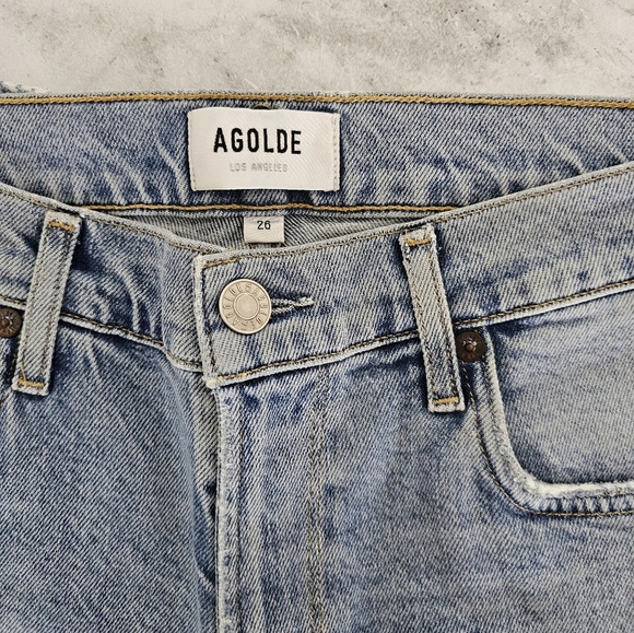 Agolde Sophie High Rise Ankle Light Blue Distressed Skinny Jeans 26 Preowned - Picture 8 of 9